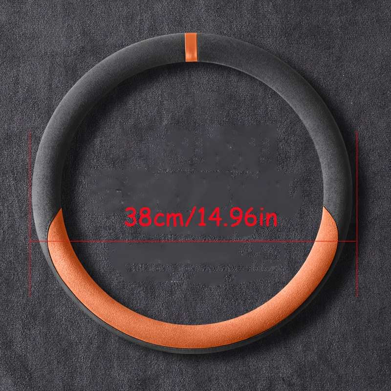 Car Steering Wheel Cover Gray Black Model D Type