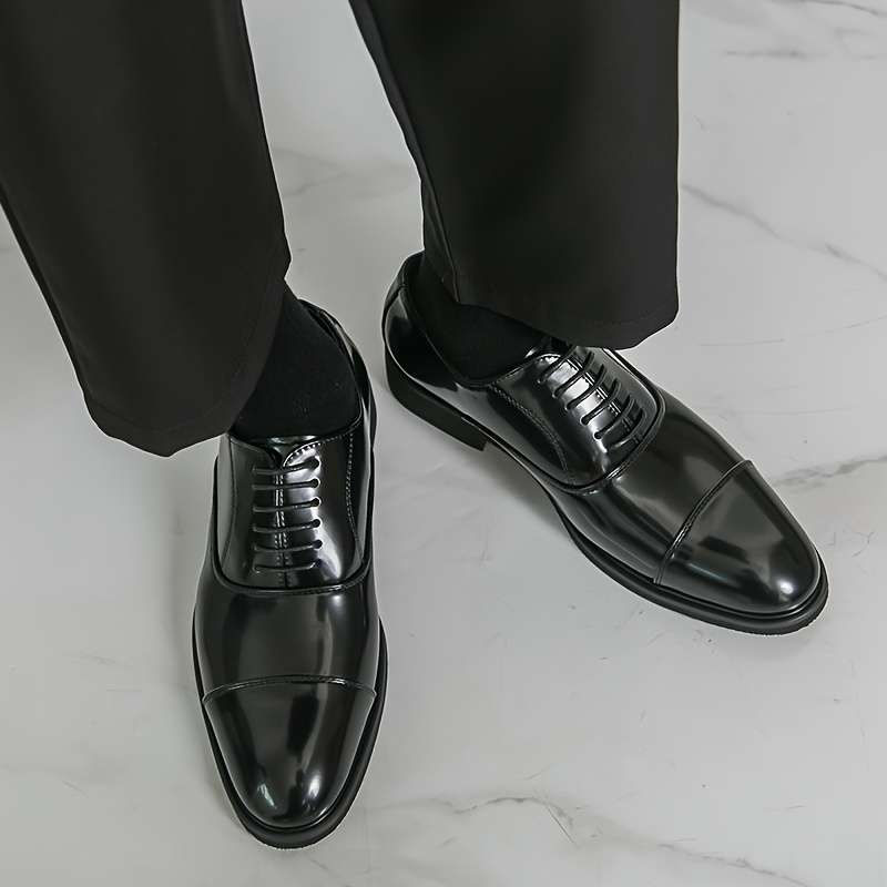Mens Leather Shoes Color Black Sizeuk 6.5