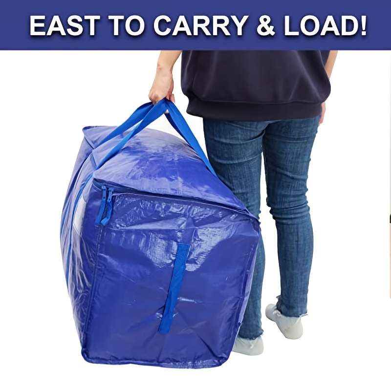 2Pcs Extra Large Heavy Duty Reusable Moving Blue 2Pcs