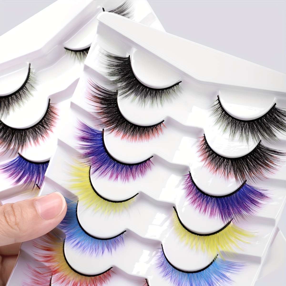 7 Pairs Natural Fluffy Lash Extensions Color Multi Quantity 7pairs