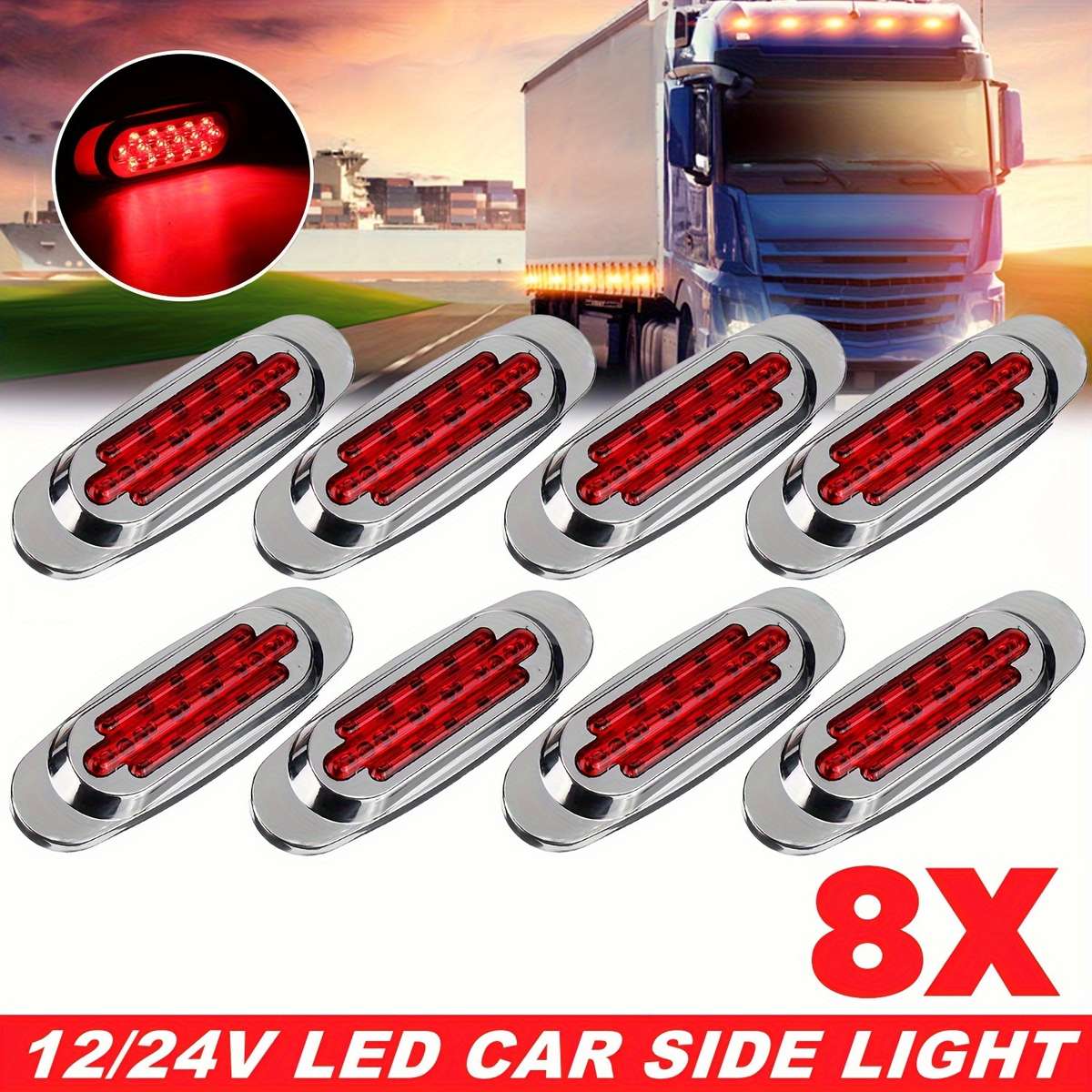 Car Lights Color Blue Size 8Pcs*2