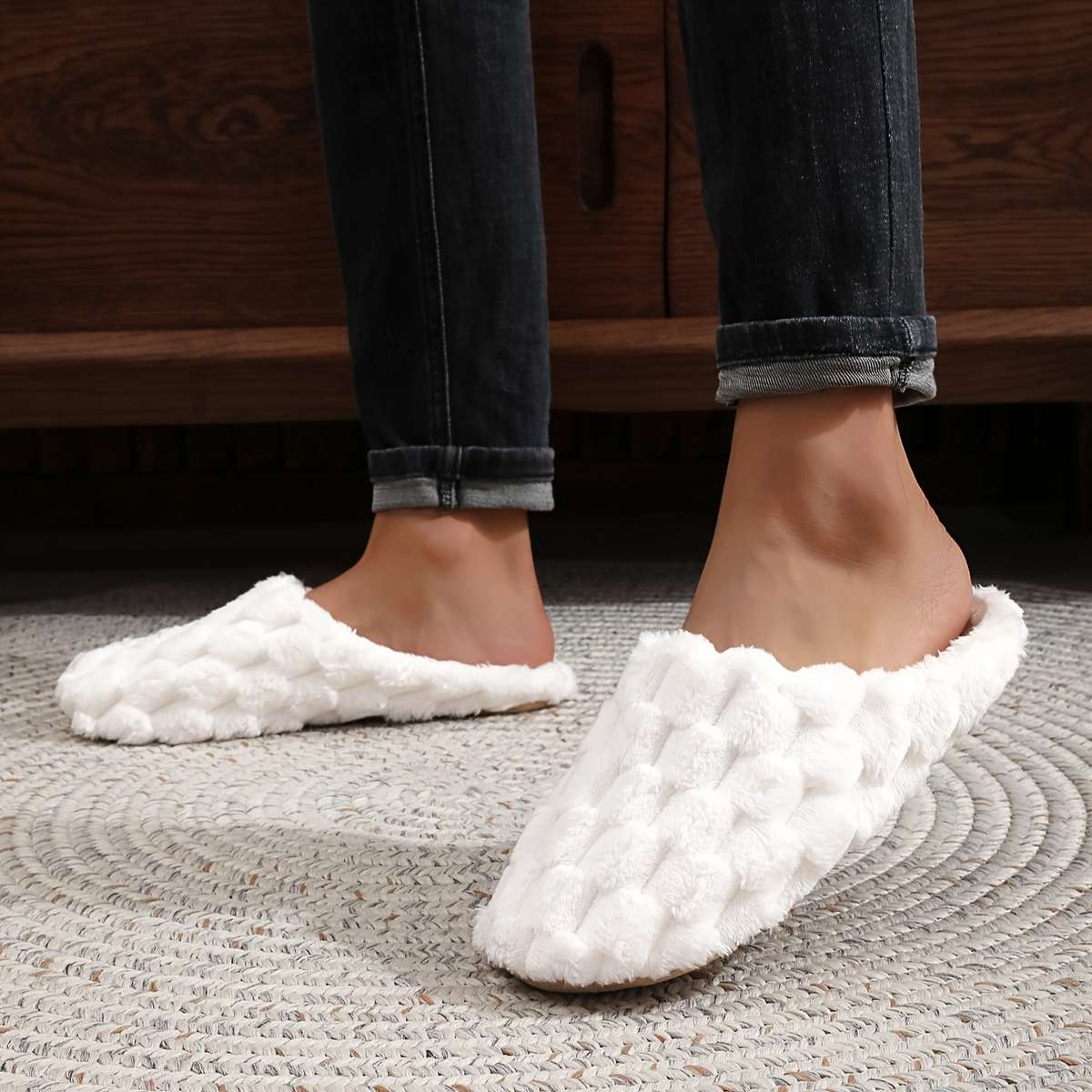 Cotton Slippers Color Grey Sizeuk 6.5-7