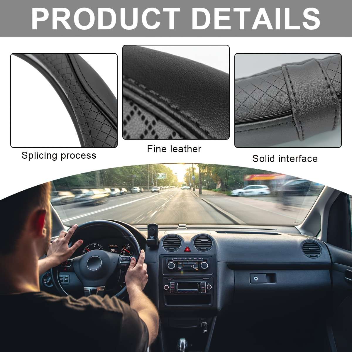 Car Steering Wheel Cover Black