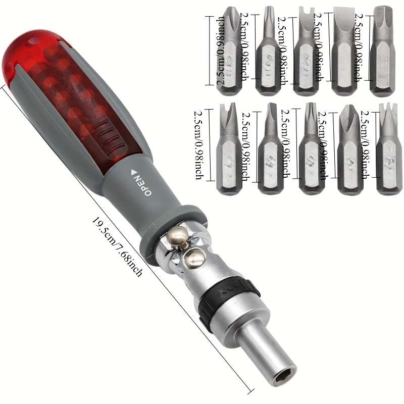 Screwdriver Bit Tool Set Color Twistable Ratchet Screwdriver 10 In 1 Upgraded Version