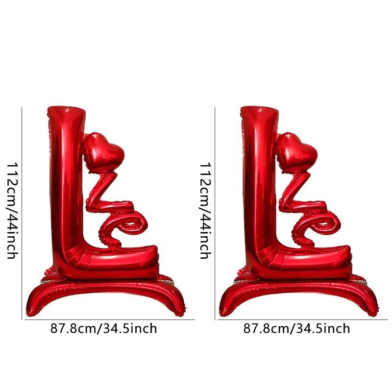 2Pcs Superior Glossy Handcrafted Standing Love Shaped Aluminum For Wedding Events