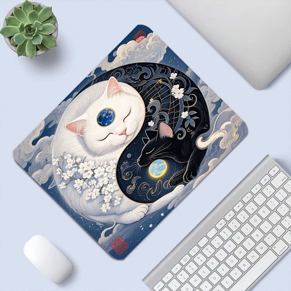 Artistic NonSlip Yang Mouse Chinese Yang Symbol For Pro Gaming White