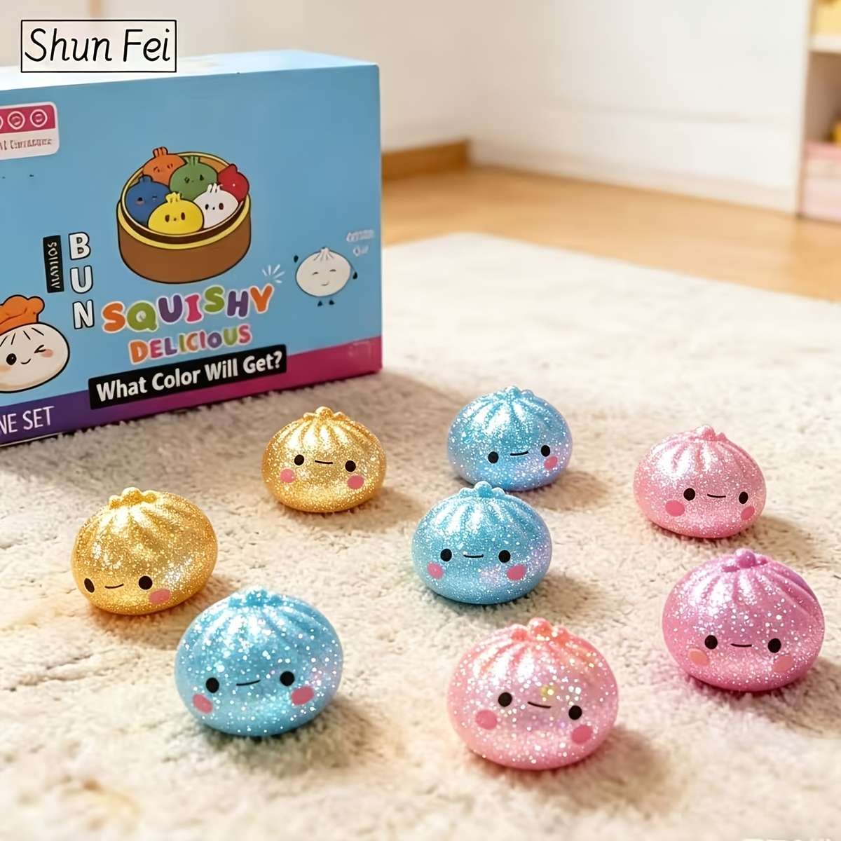 Squeezable Toys Style Shimmer Starry Steamed Bun Fidget Toy