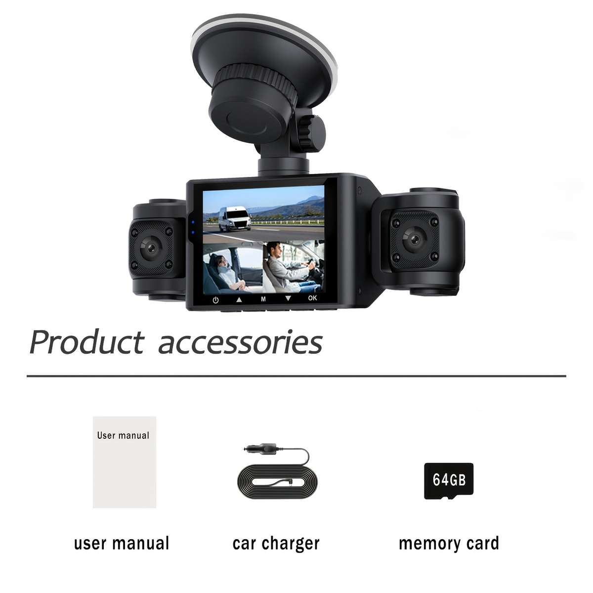 Dashcam Items 4 Lenses Without Memory Card