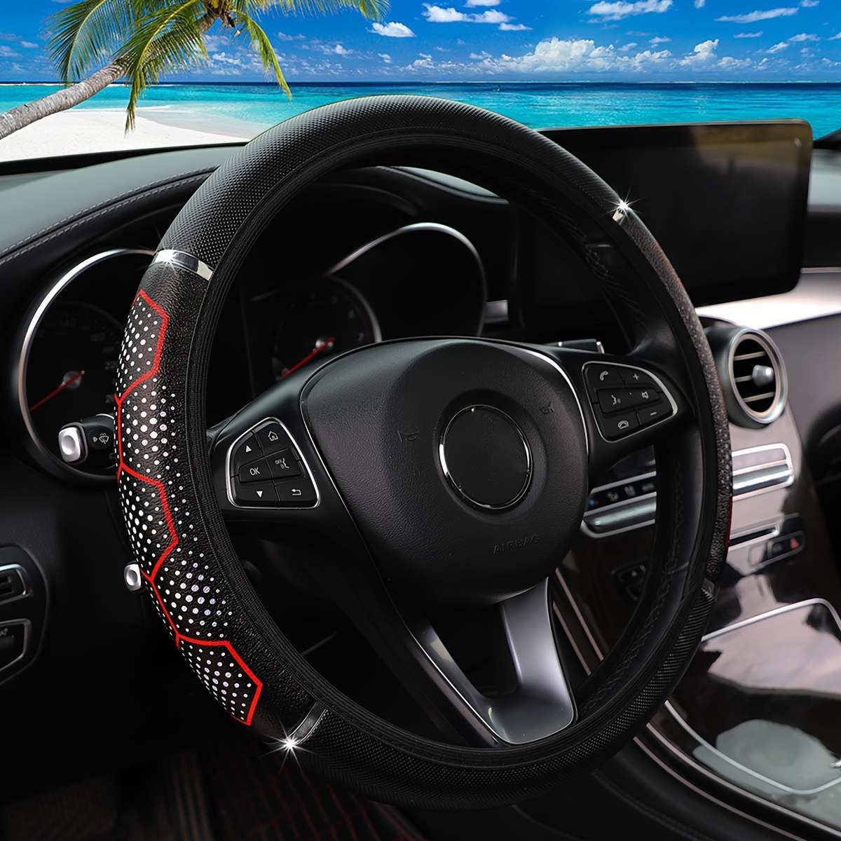 Car Steering Wheel Cover Blue