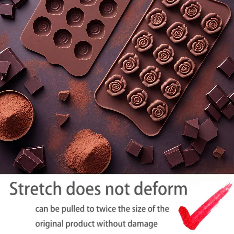 Suitable For Baking Molds Color 2Pcs Chocolate 2Pcs Flowers