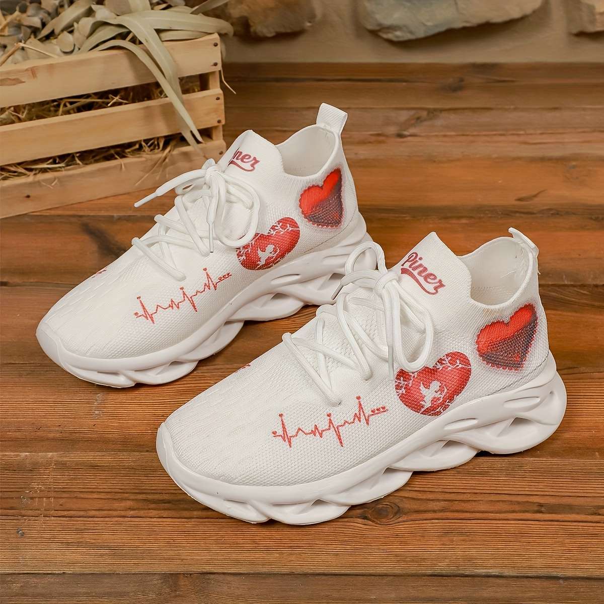 Women S Sneakers Color White Red Sizeuk 8
