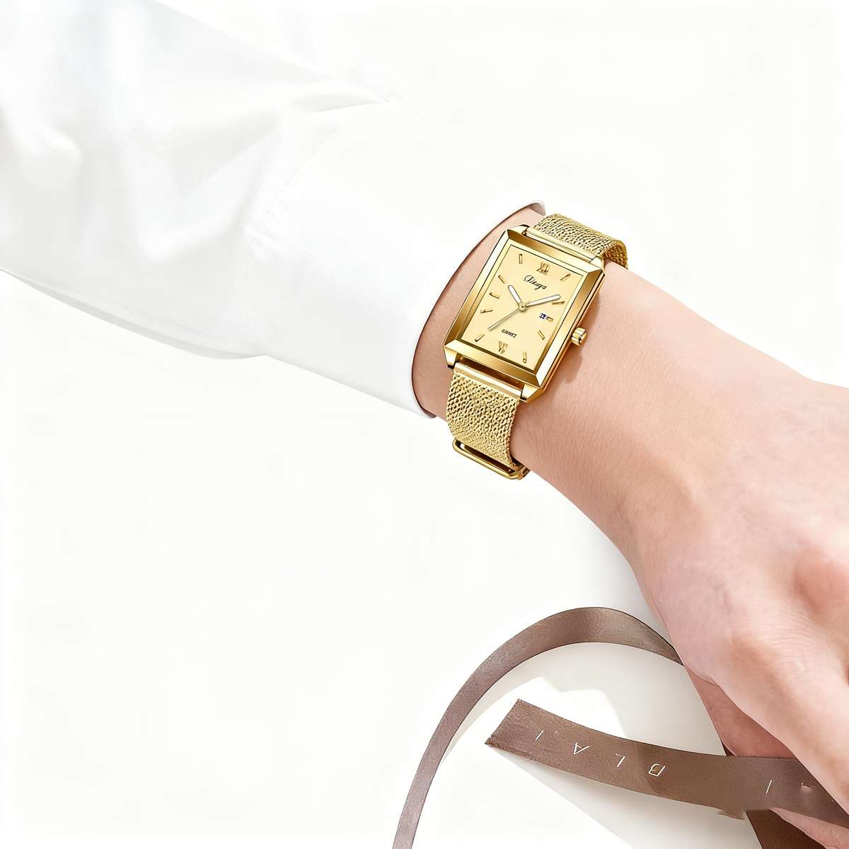 4Pcs Classic Men Business Versatile Roman Numeral Quartz Watch Minimalist Items