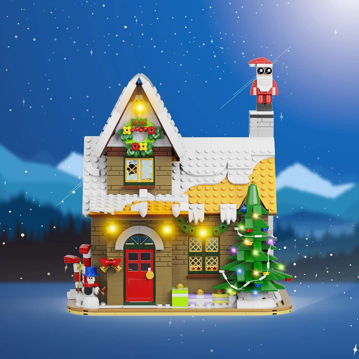 Building Toy Architectural Model Toy Set Style Winter Snow House