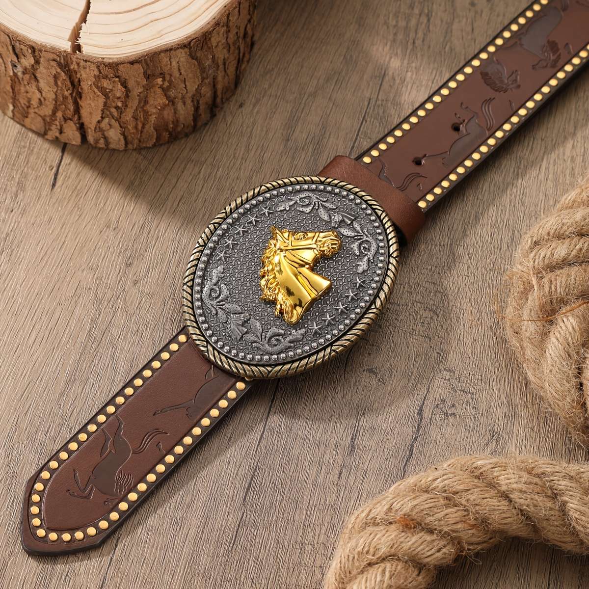Belt Color Camel Bronze Colored Buckle Size 120Cm 47.2Inch