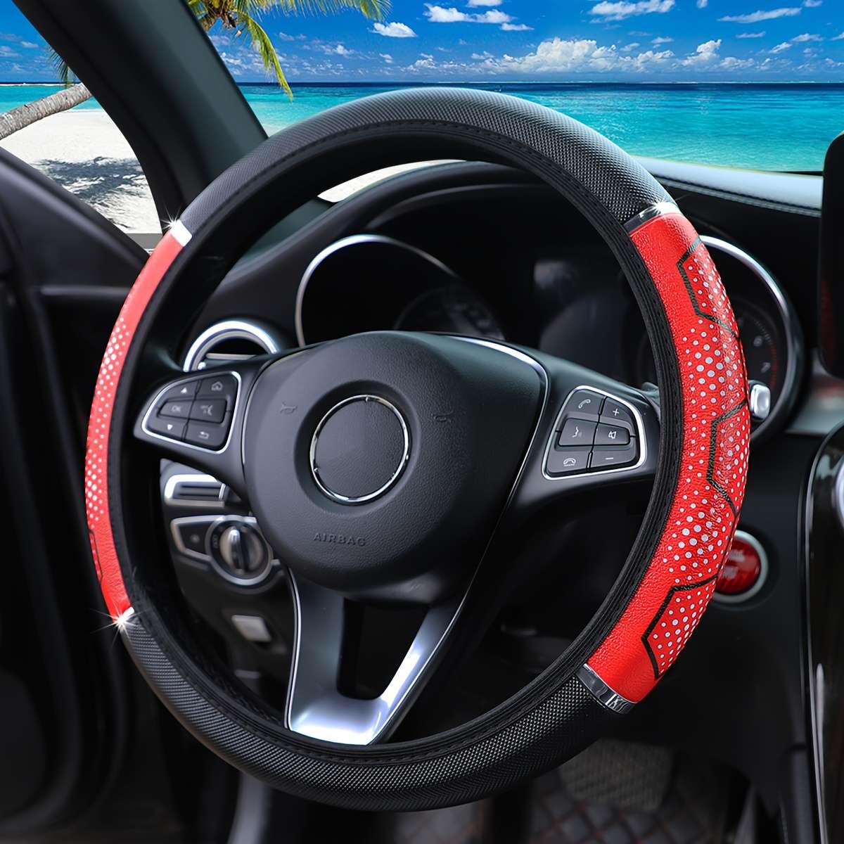 Car Steering Wheel Cover Blue