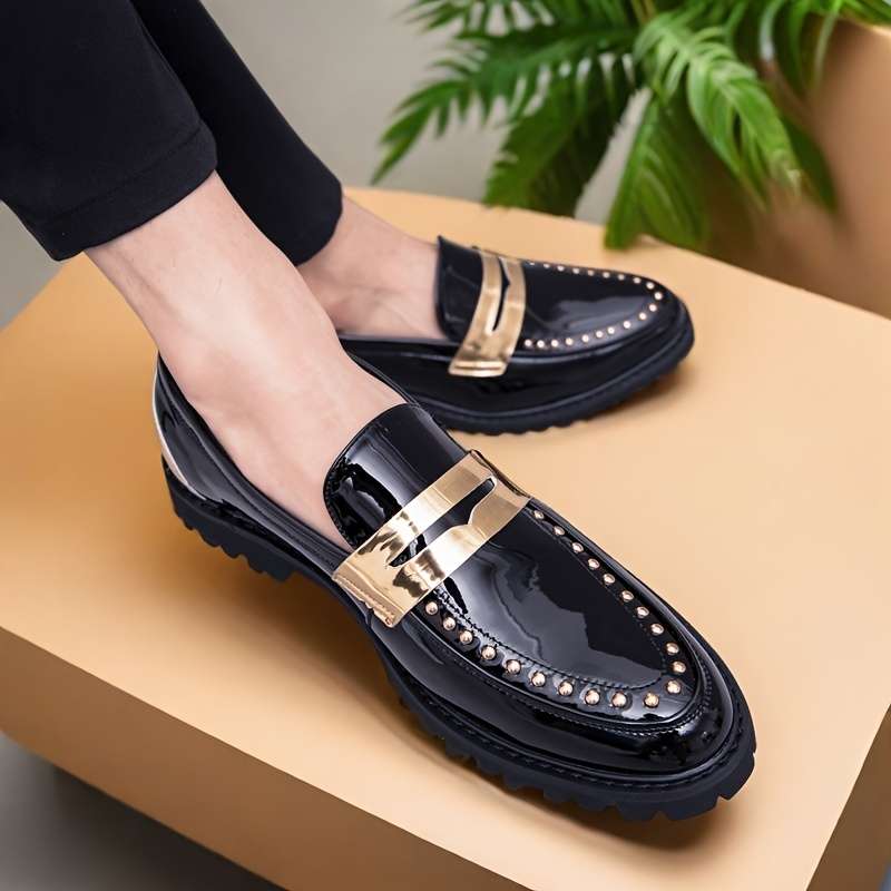 Mens Leather Shoes Color Black Sizeuk 7