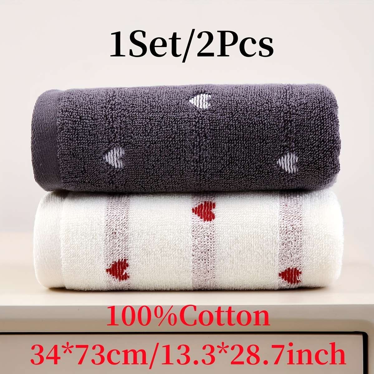 Towel Color 2Pcs Coffee  White