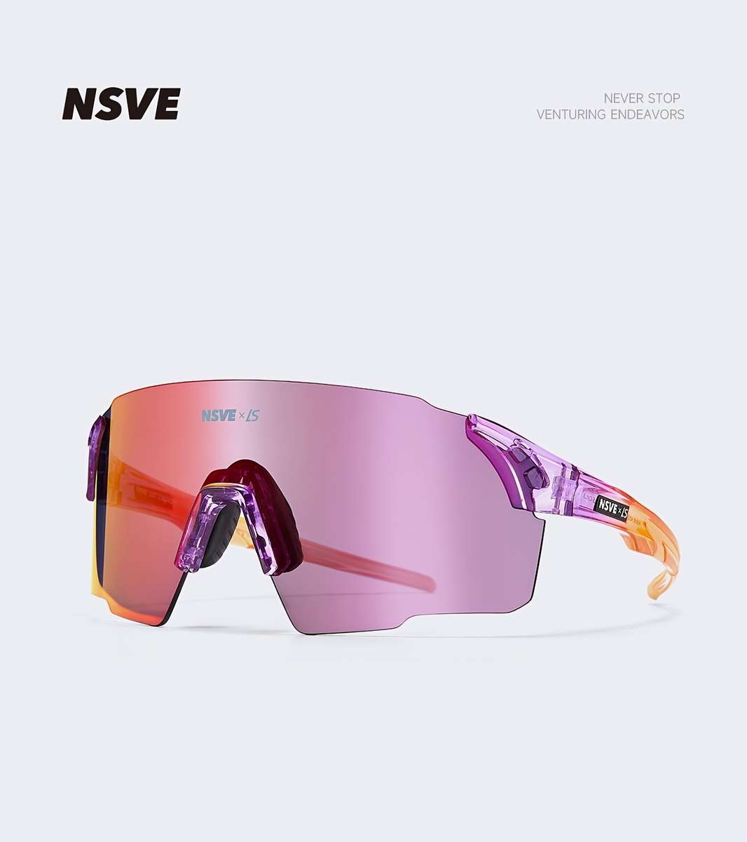 Cycling Glasses Model Light Chaser Series Translucent Gray Frame With Blue Film