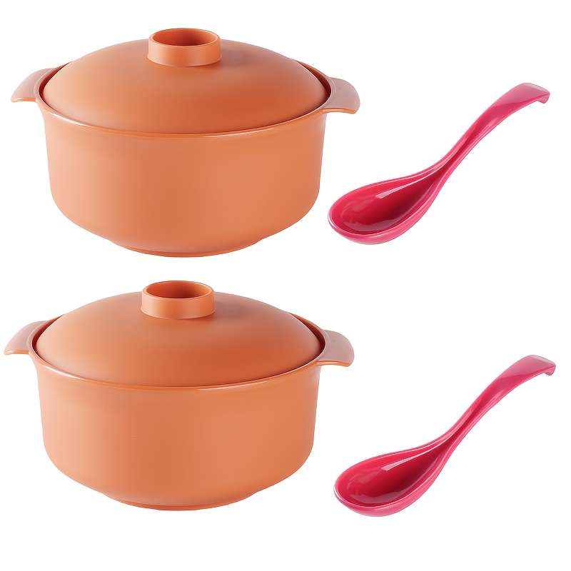 Bowl Items Orange 4Piece Set 2Pcs Bowl  2Pcs Spoon