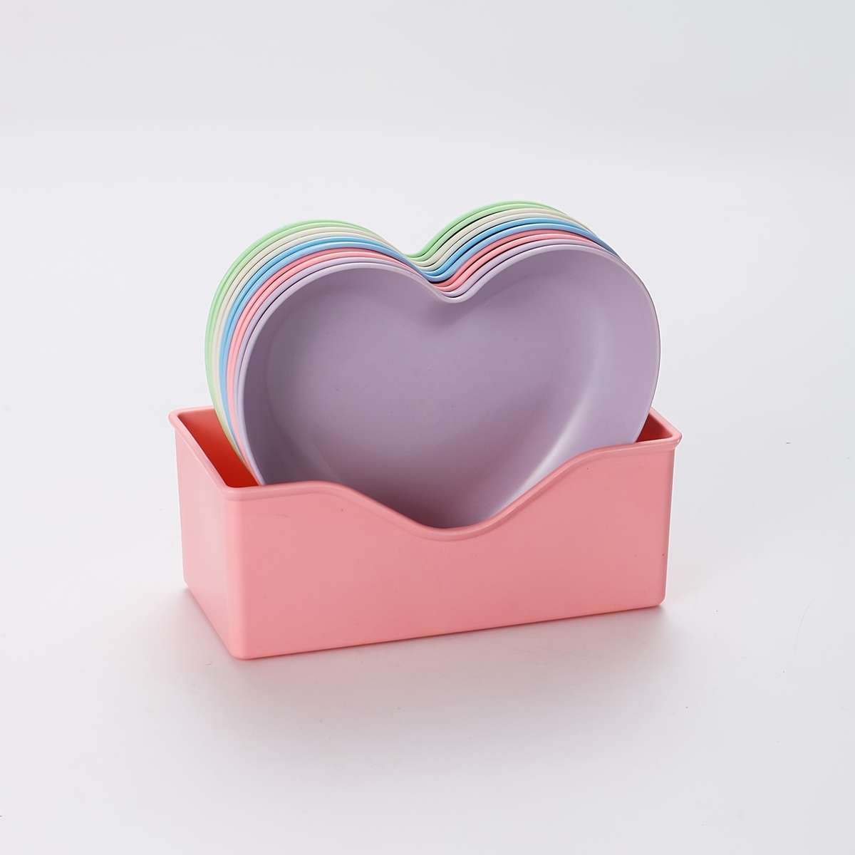 Bowl Color 6Pcsheart Bone Spitting Dish  Base  Pink