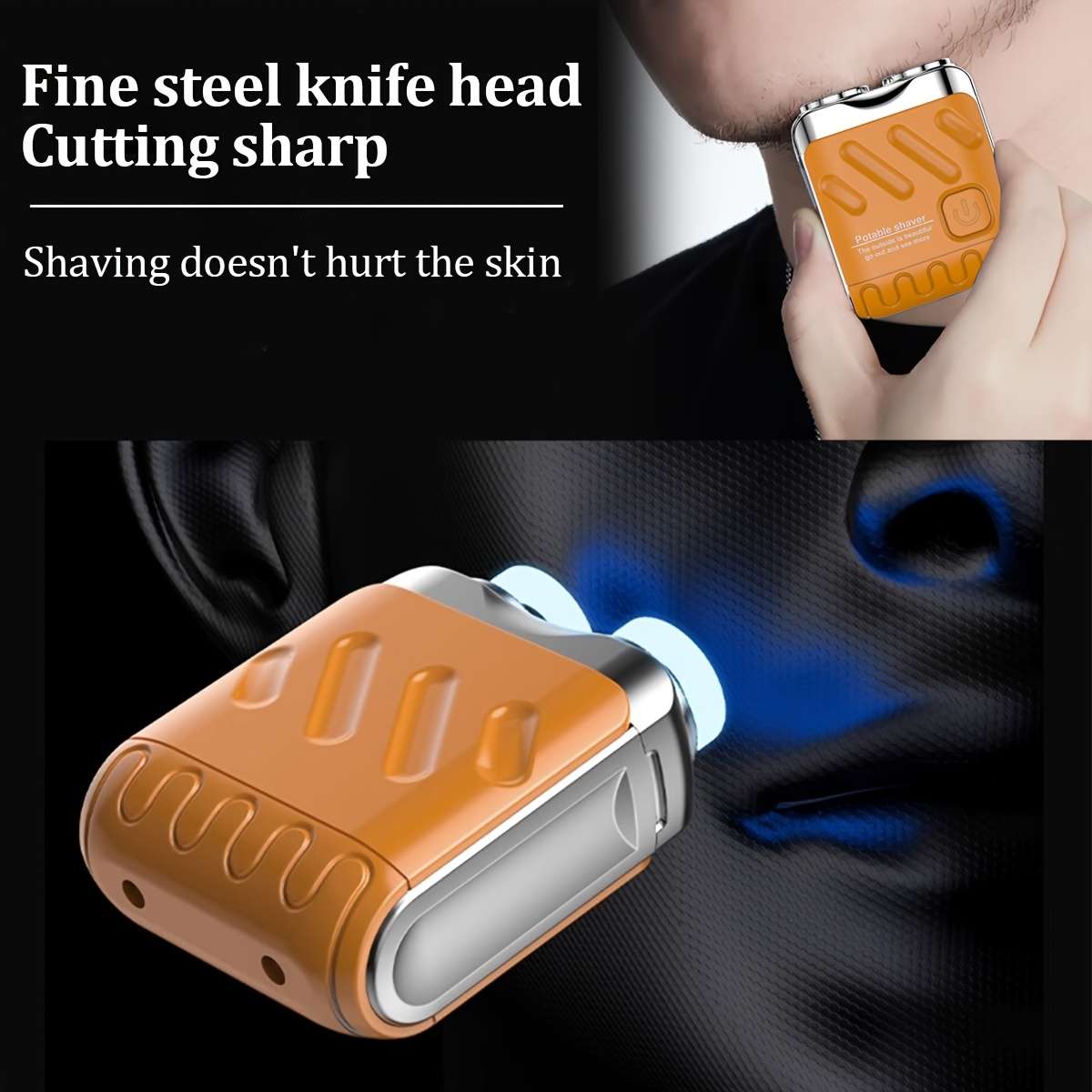 Sleek Durable Waterproof Smart Cordless Mini Electric Shaver Gift Giving Blue