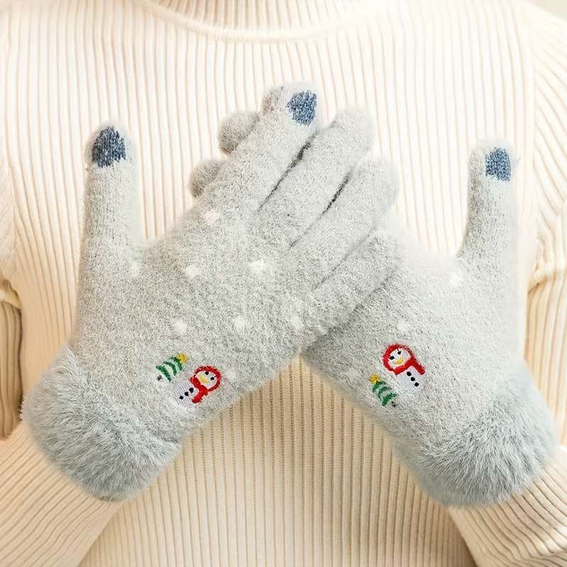 Winter Gloves Color White