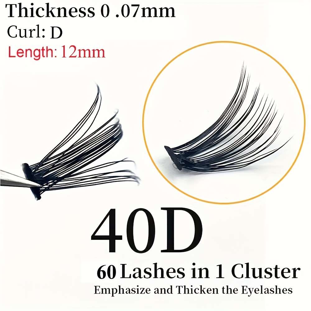 Ultimate Fluffy D Curl Lash Extensions Model Items 40d 007d 12mm