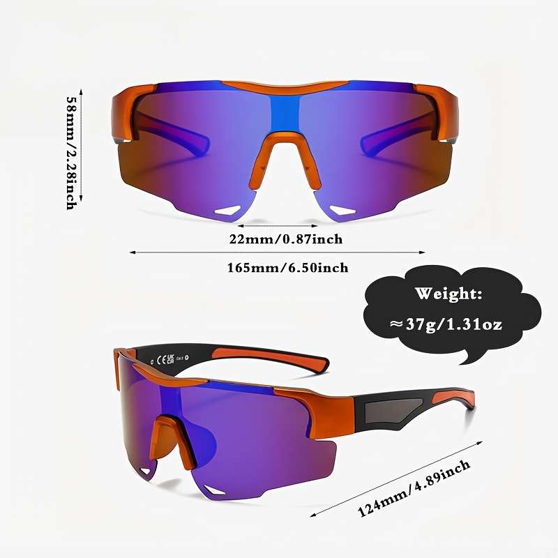 Cycling Glasses Color Orange Frame Blue Film