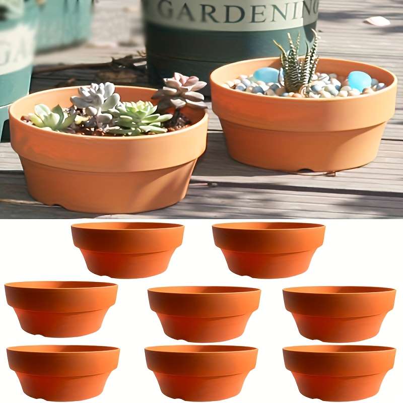 Flowerpot Model 7Pcs Brick Red Flower Pot 16Cm