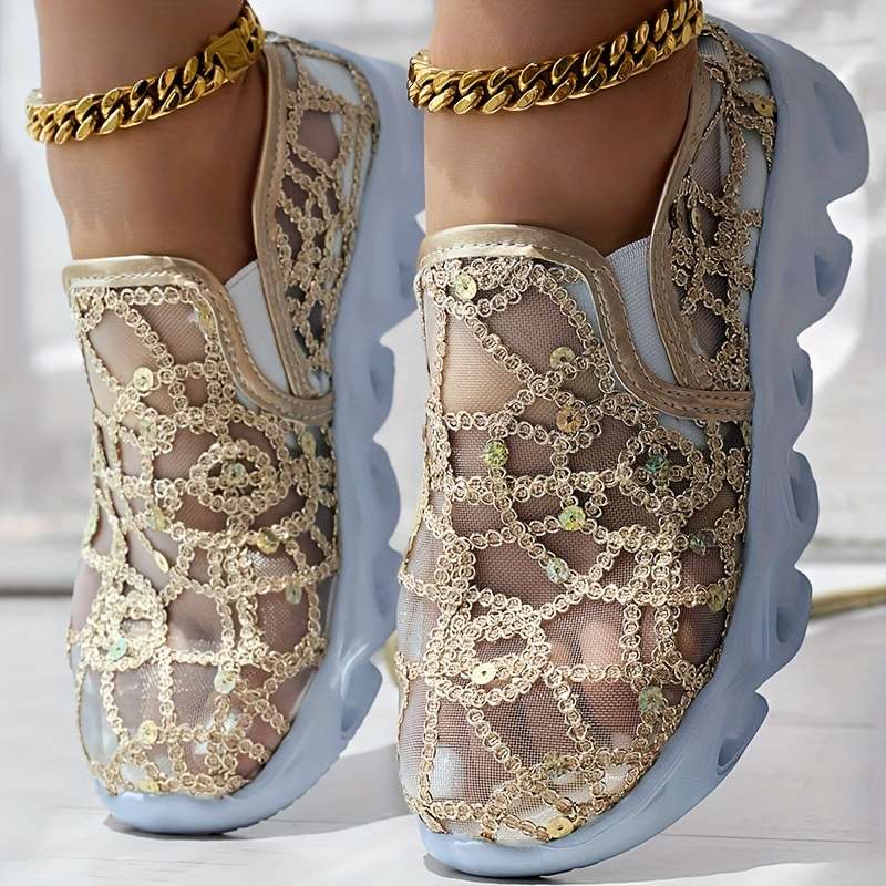 Women S Sneakers Color Golden Sizeuk 6