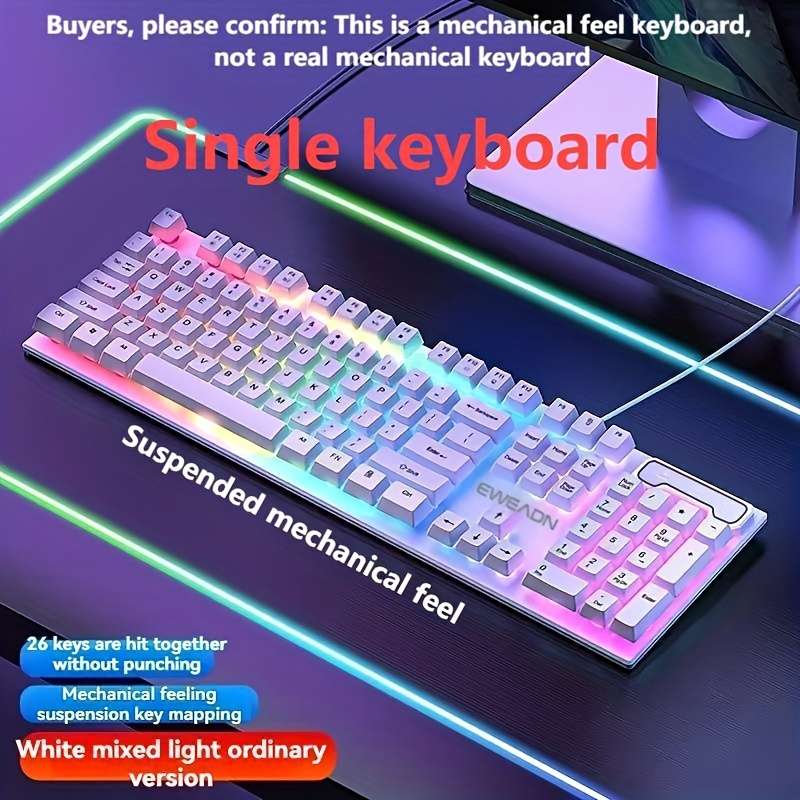 keyboard Items Black wired classic ice blue light   keyboard and mouse set