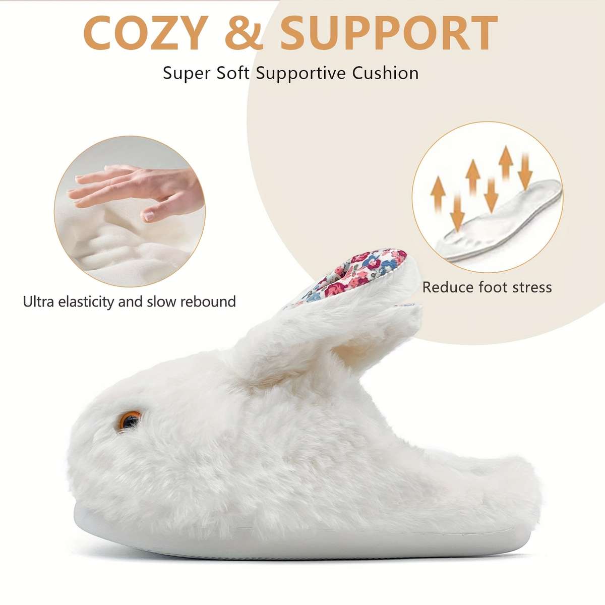 Cotton Slippers Color White Sizeuk 6.5-7