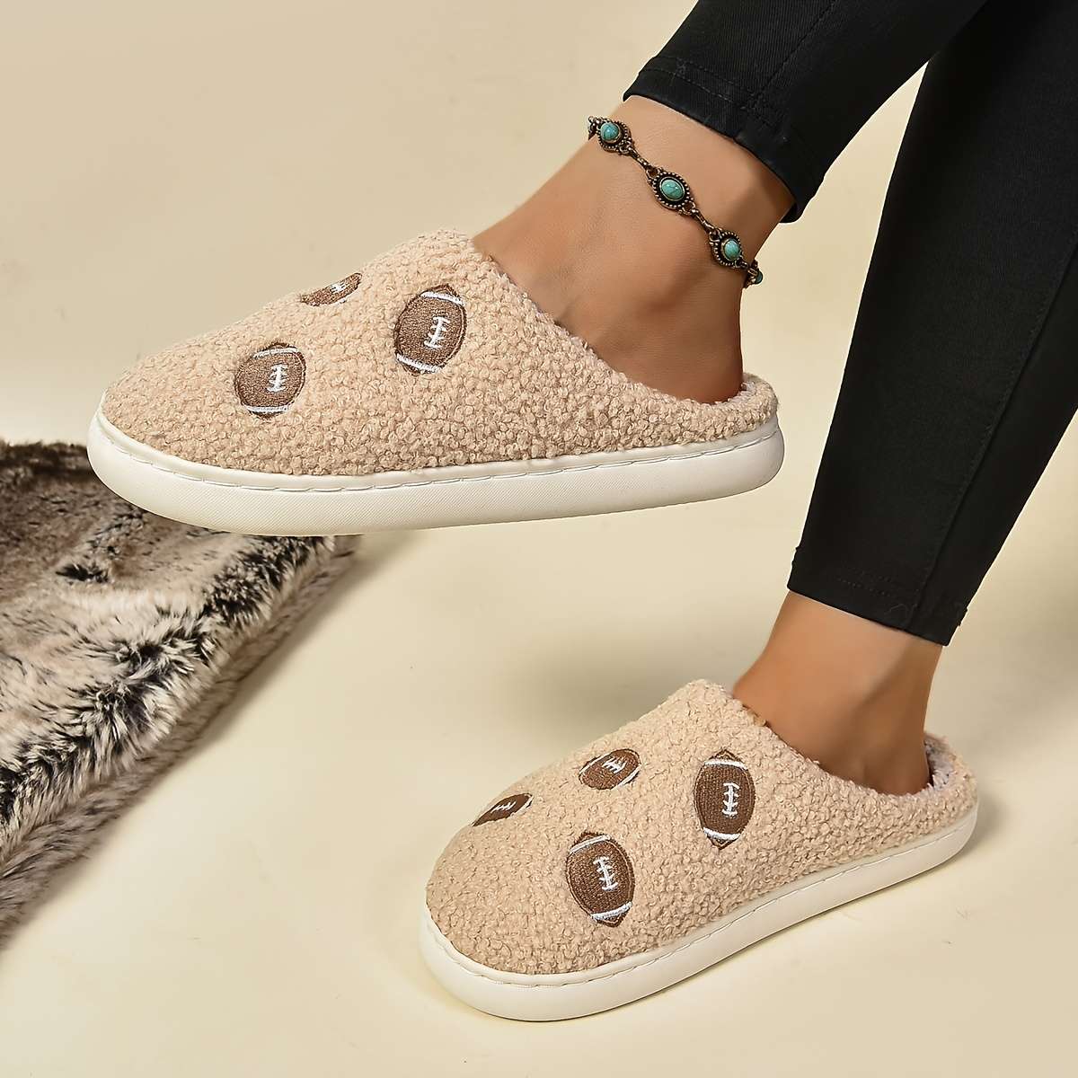 Cotton Slippers Color Grey Sizeuk 7.5-8