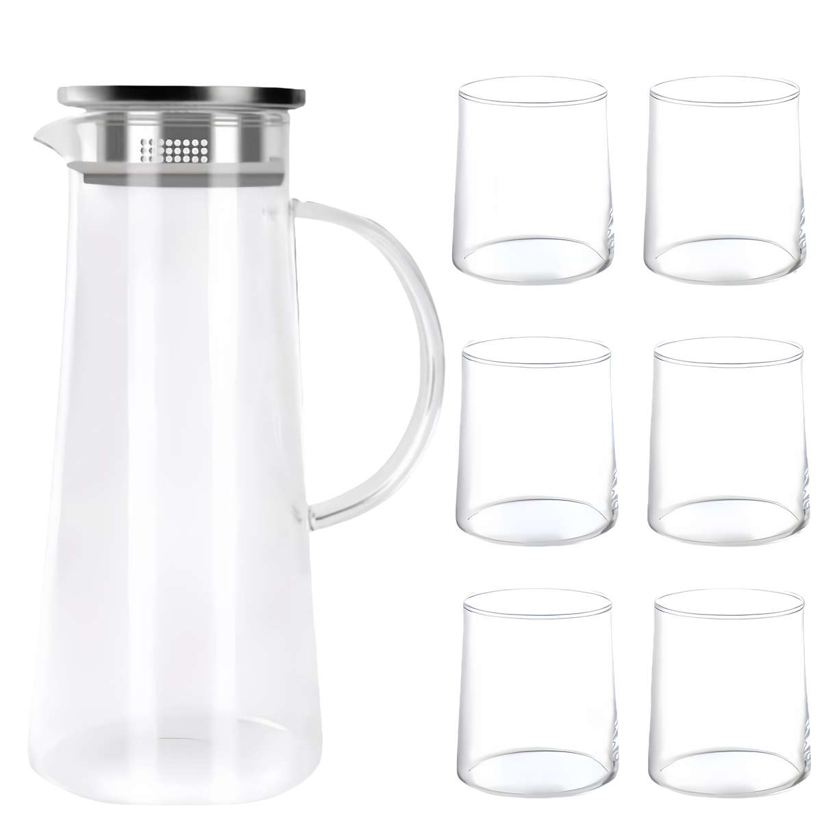 Water Cup Color Ash Grey Quantity7 Pcs 1 Jug 6 Cups