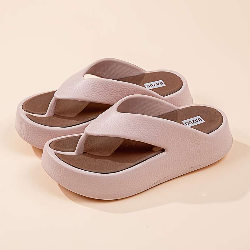 Ladies Summer Flip Flops Khaki Uk 4