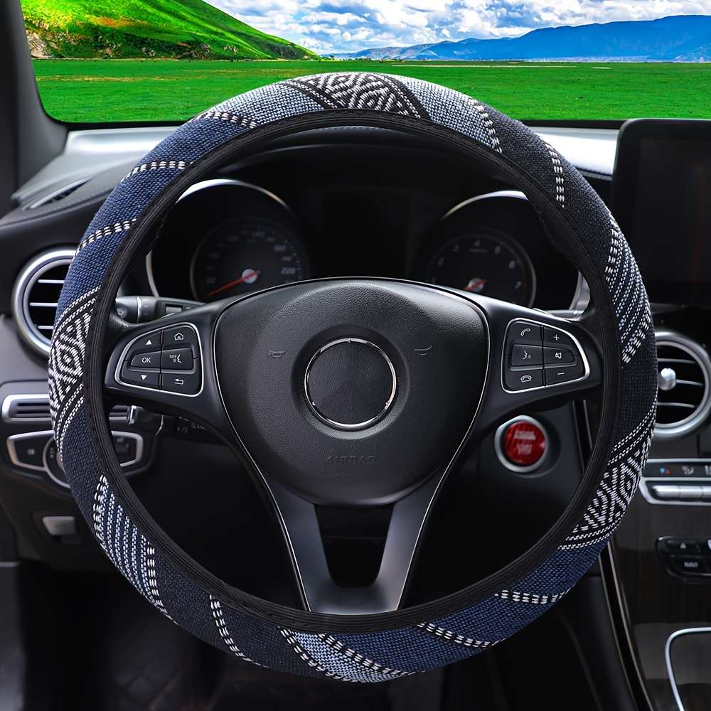 Car Steering Wheel Cover Red And Yellow Strips