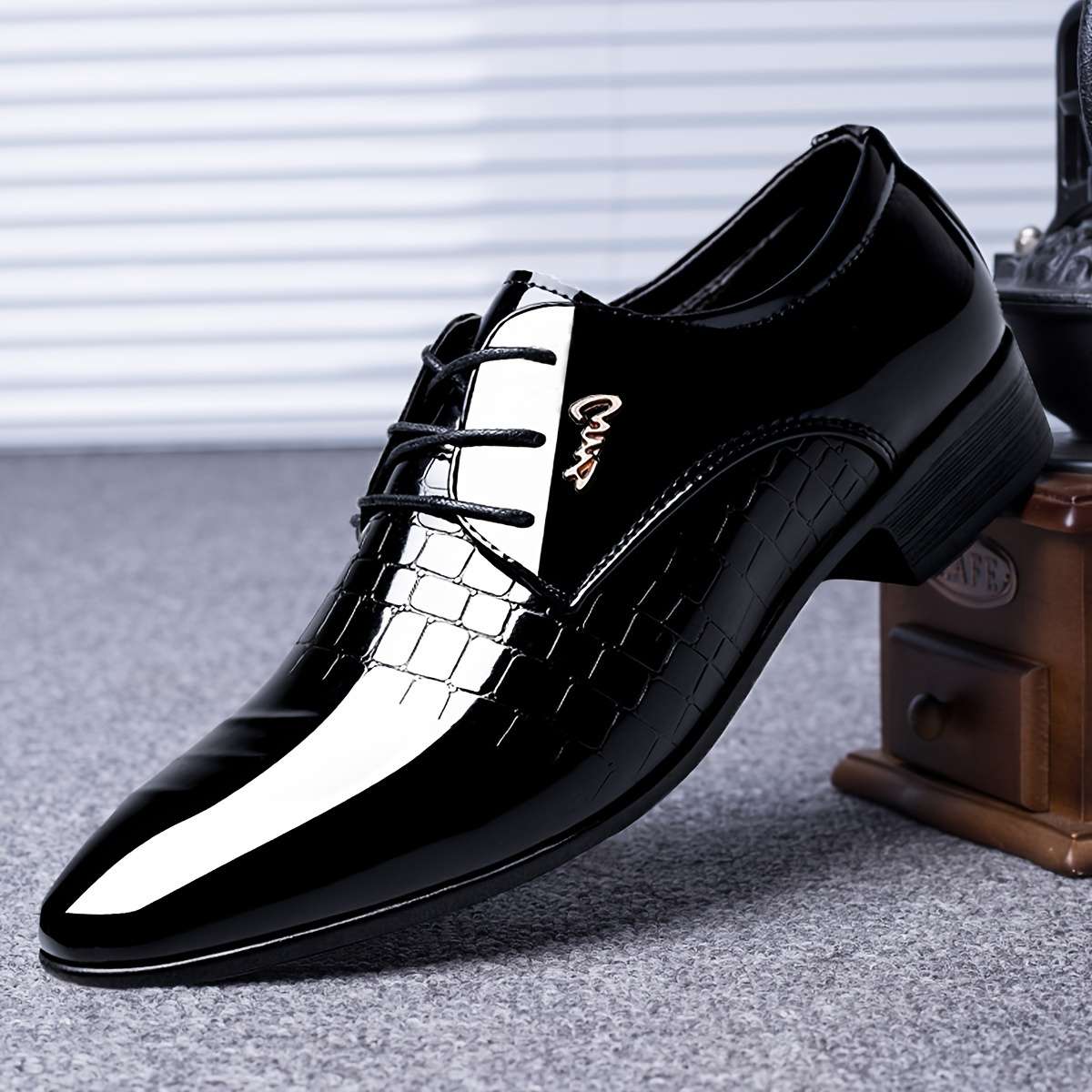 Mens Leather Shoes Color Black Sizeuk 10.5
