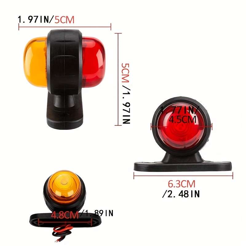 Car Lights Color Redyellow Quantity 4Pcs