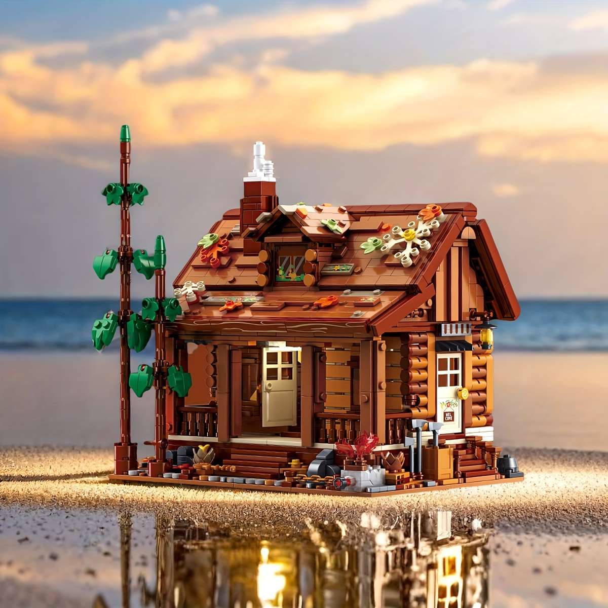 Building Toy Architectural Model Toy Set Color Brown 1969Pcs