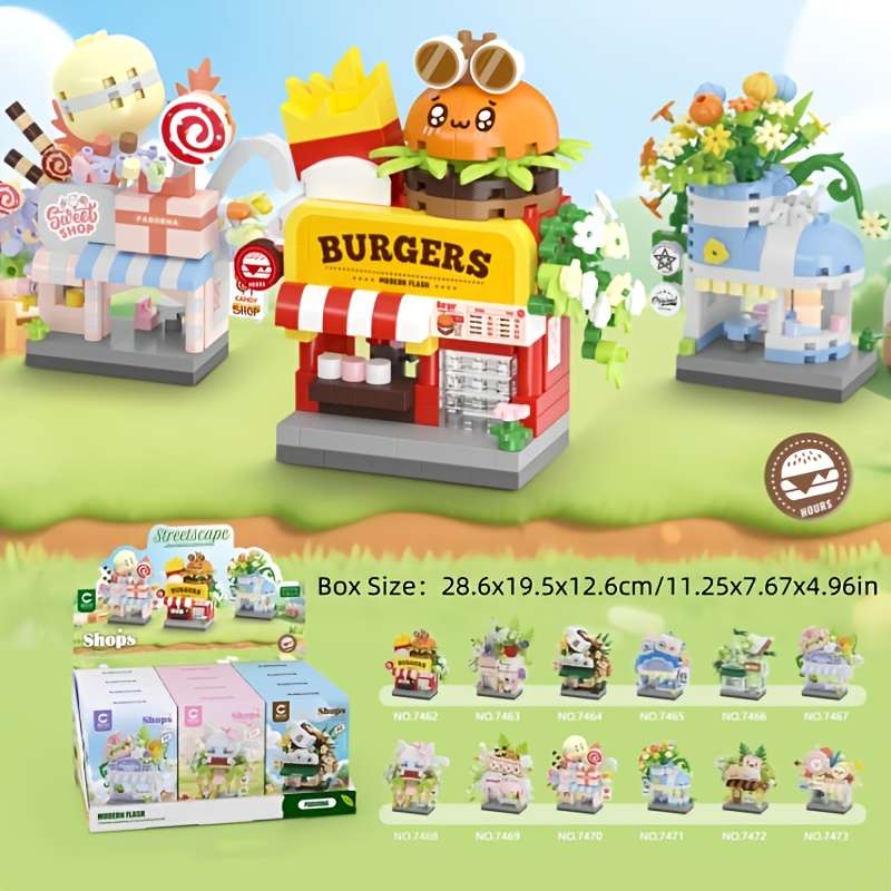 3D Building Model Puzzle Set Style Street Scene Small Shop Gift Box Edition