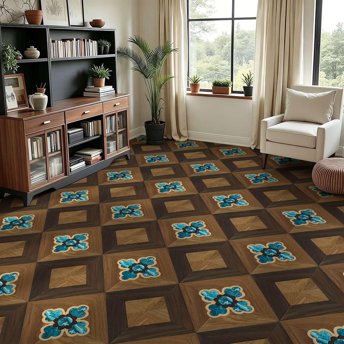 Self Adhesive Floor Stickers 40Cm*120Cm Wood Grain
