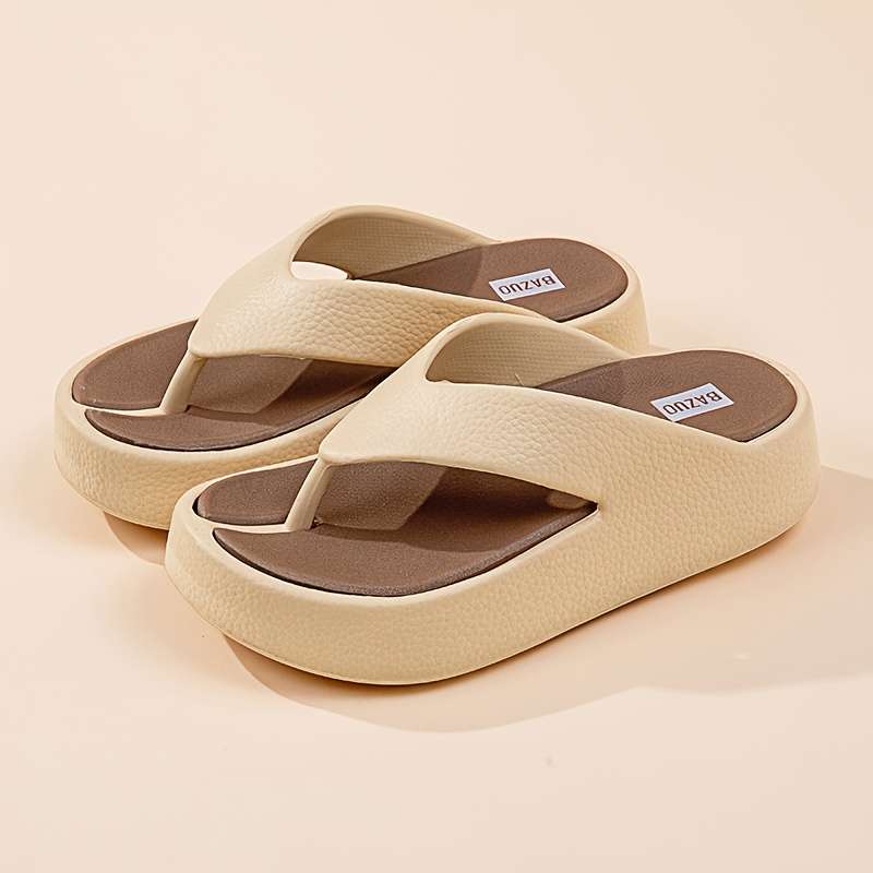 Ladies Summer Flip Flops Khaki Uk 4