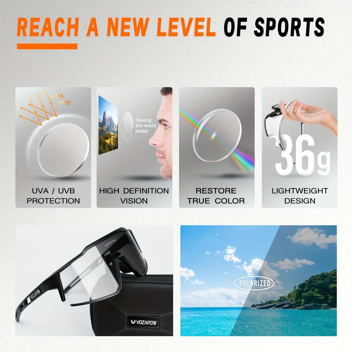 Cycling Glasses Color White Frame Photochromic Red