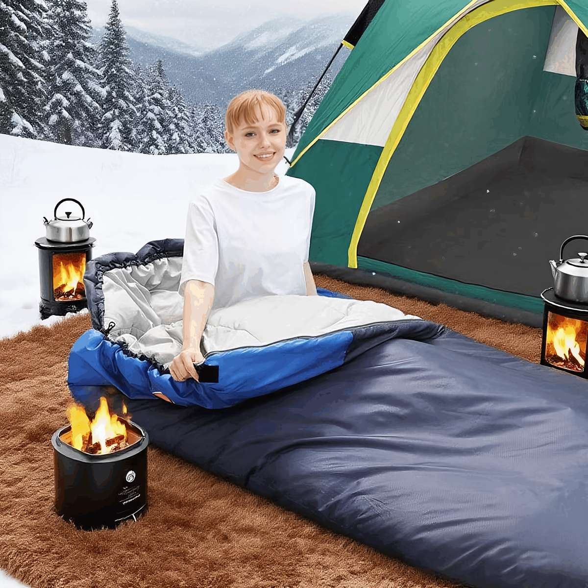 Durable Kairoad Sleeping Bag Egg Shaped Adult Outdoor Camping Trip Nap In Wild