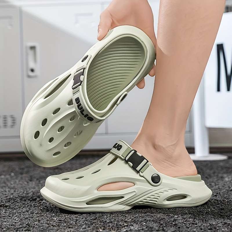 Men Slippers Summer Style Gray Black Size Uk 7.5 To 8