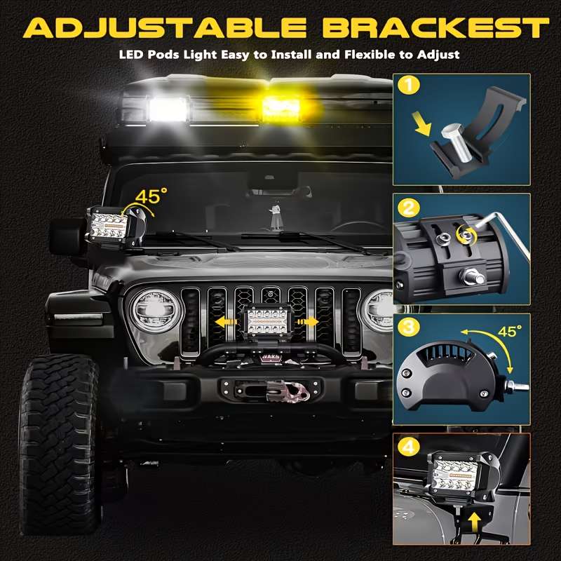 Car Lights Color 6 Modes Model 2 Pack Wire Set