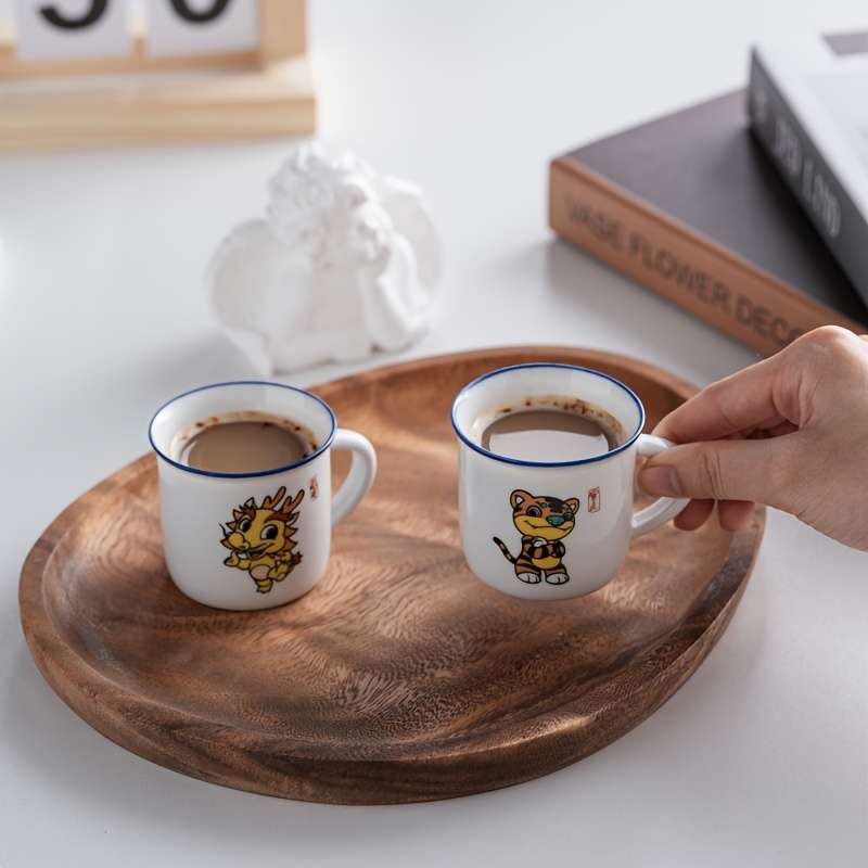 Water Cup Quantity  12Pcs  12 Chinese Zodiac Ceramic Tea  Coffee Cups