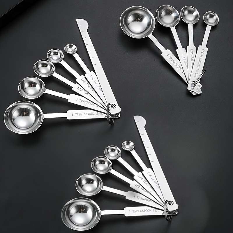 Measuring Cup Color 5Piece Set Of Square Handle Measuring Spoons