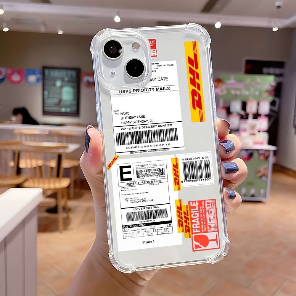 1Pc Mixed Color For iPhone 14 Plus Express Company Label Phone Case