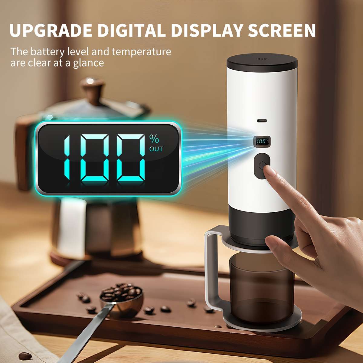 Premium Portable Coffee Maker Pro Smart Digital Espresso Machine With Battery